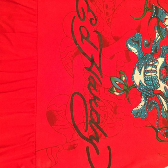 RARE FIND! gorgeous vintage brand new, Ed HARDY dress with graphics and crystals - Picture 10 of 15